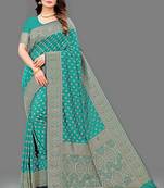 Varni fabric soft silk jecquard work woven rama color saree
