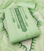 Green Georgette Sequinned Embroidered Suit Dress Material