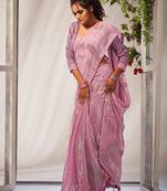 Women embellished sequinned celebrity saree