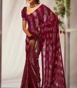 Women embellished sequinned celebrity saree