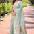 Sky blue zari woven organza women's saree with blouse piece