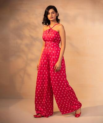 Hot pink jumpsuit 1