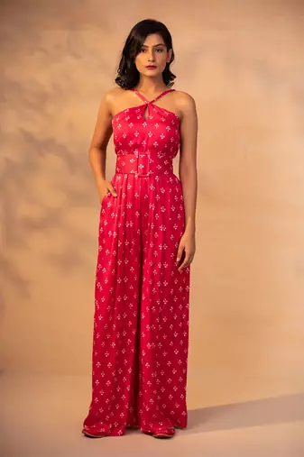 Hot pink jumpsuit