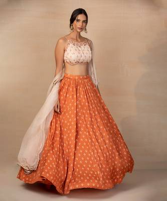 Rust And Cream Skirt Set 2