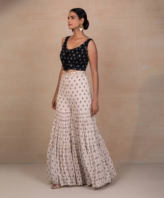 Black and off white sharara set 4