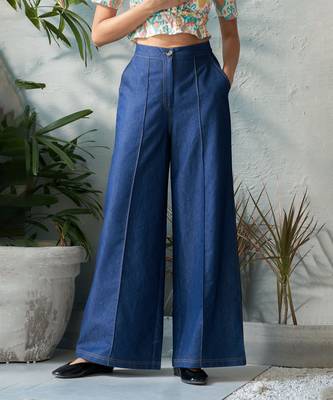 Deep indigo denim pants 1