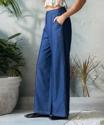 Deep indigo denim pants 4