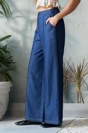 Deep indigo denim pants