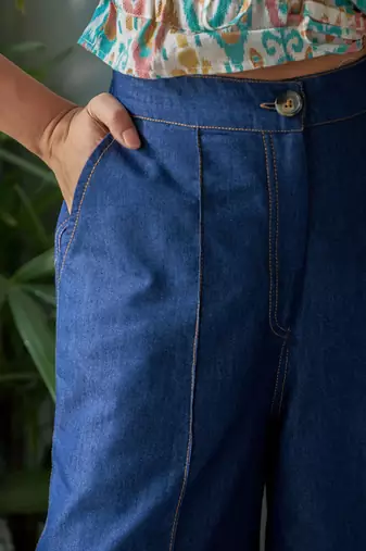 Deep indigo denim pants