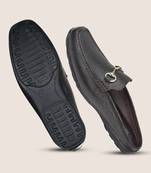 Tanny shoes men's genuine leather brown ethnic sandal with golden buckle