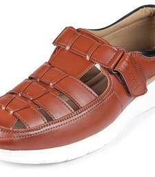 Tanny shoes men's faux leather brown ethnic sandal