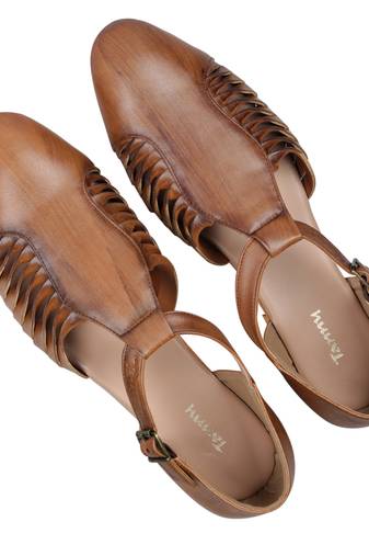 Tanny shoes men's faux leather brown ethnic sandal