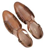 Tanny shoes men's faux leather brown ethnic sandal
