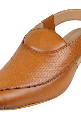 Tanny shoes men's faux leather tan ethnic sandal