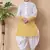 embroidery work yellow cotton kurta and patiyala set for boys