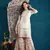 white georgette sharara set with zari sequence work