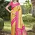 Sangam prints yellow silk woven work festival saree