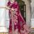 Sangam prints magenta silk woven work festival saree