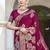 Sangam prints magenta silk woven work festival saree