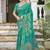 Sangam prints teal green silk woven work festival saree