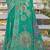 Sangam prints teal green silk woven work festival saree