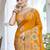 Sangam prints mustard silk woven work festival saree