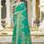 Sangam prints teal green silk woven work festival saree