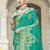 Sangam prints teal green silk woven work festival saree