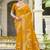 Sangam prints mustard silk woven work festival saree