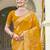 Sangam prints mustard silk woven work festival saree