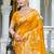 Sangam prints mustard silk woven work festival saree