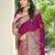 Sangam prints magenta silk woven work festival saree