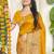 Sangam prints mustard silk woven work festival saree