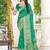Sangam prints teal green silk woven work festival saree