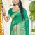 Sangam prints teal green silk woven work festival saree