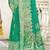 Sangam prints teal green silk woven work festival saree