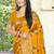 Sangam prints mustard silk woven work festival saree