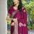 Sangam prints magenta silk woven work festival saree