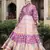 Wedding designer purple soft dola silk anarkali suit with dupatta