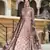 Wedding designer palemauve soft dola silk anarkali suit with dupatta