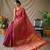 Pink pure patola silk saree and unstitched blouse piece