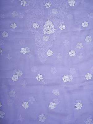 hand embroidered mauve georgette lucknowi chikankari unstitched suit piece 4