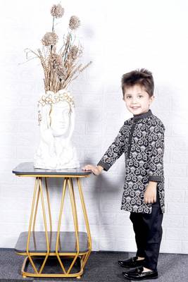 Black Printed Kurta pant 3