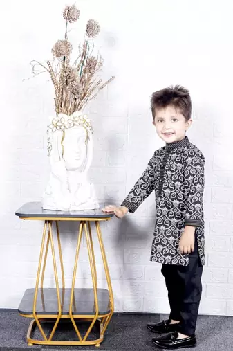 Black Printed Kurta pant