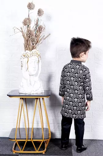Black Printed Kurta pant