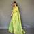 Light green tissue silk saree with unstitched blouse piece