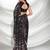 Black georgette embroidery sequance work saree with unstitched blouse piece
