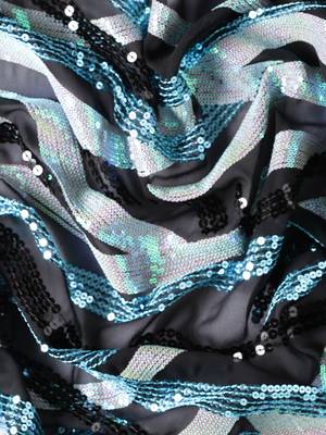 Black georgette embroidery sequance work saree with unstitched blouse piece 4
