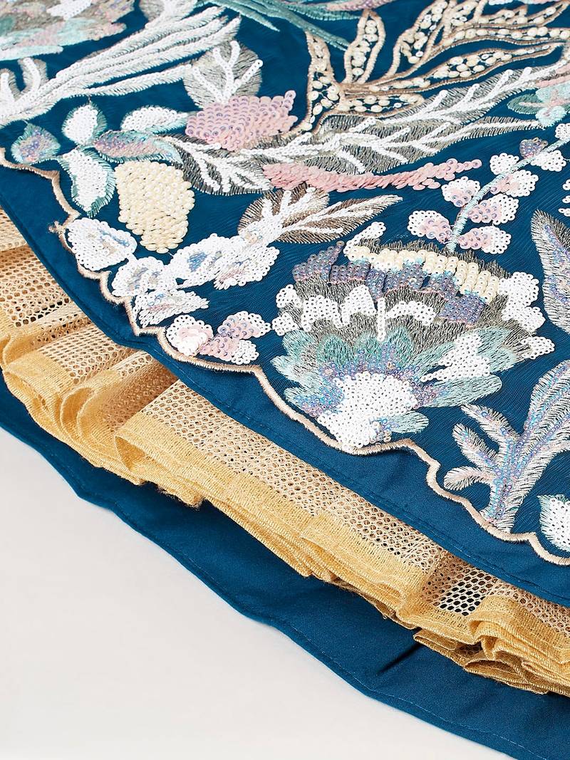 Ravishing Blue Color Sequins Soft Net Party Wear Lehenga Choli