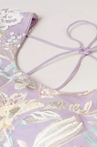  lavender sequins soft net lehenga set choli with dupatta